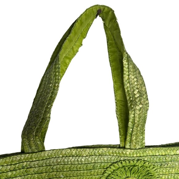 Bratz Summer Lime Green Woven Straw Tote Bag Summer‎ Vacationcore Beach - Picture 3 of 9